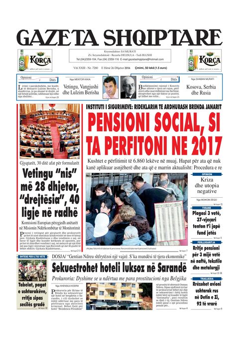 Gazeta Shqiptare 2016-12-26