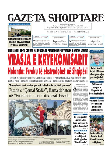 Gazeta Shqiptare 2016-08-14