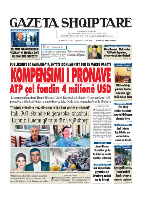 Gazeta Shqiptare 2016-08-26