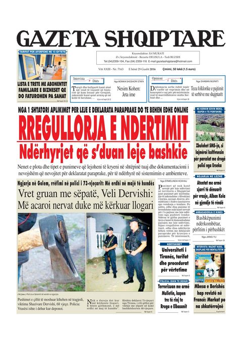 Gazeta Shqiptare 2016-08-29