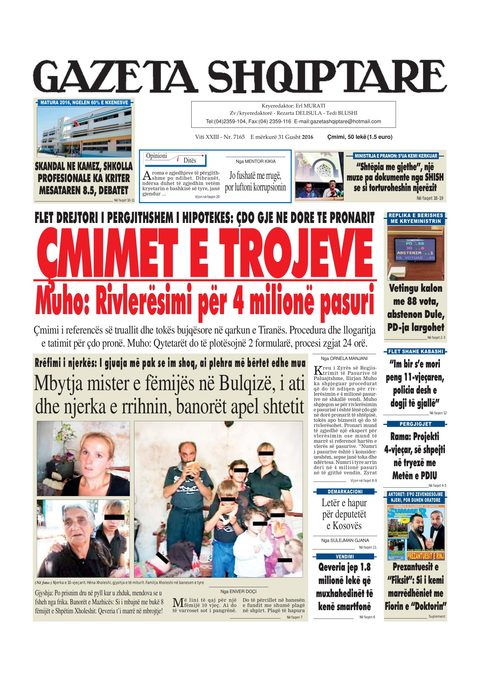 Gazeta Shqiptare 2016-08-31