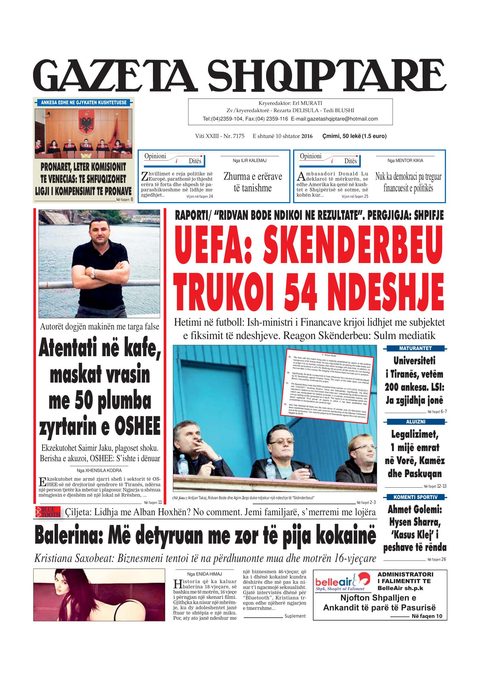 Gazeta Shqiptare 2016-09-10