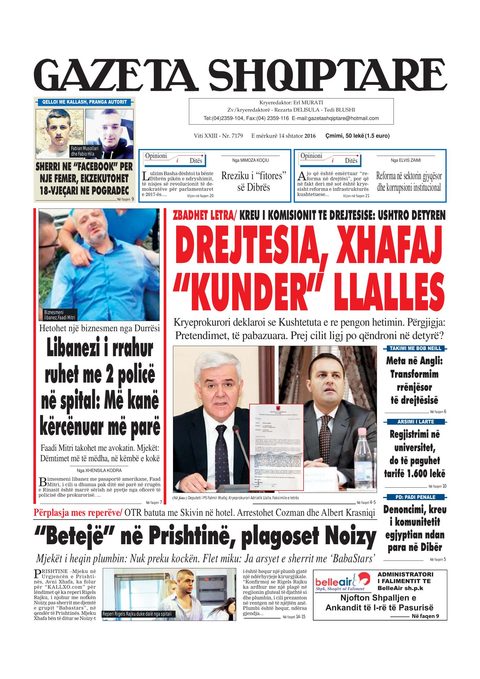 Gazeta Shqiptare 2016-09-14