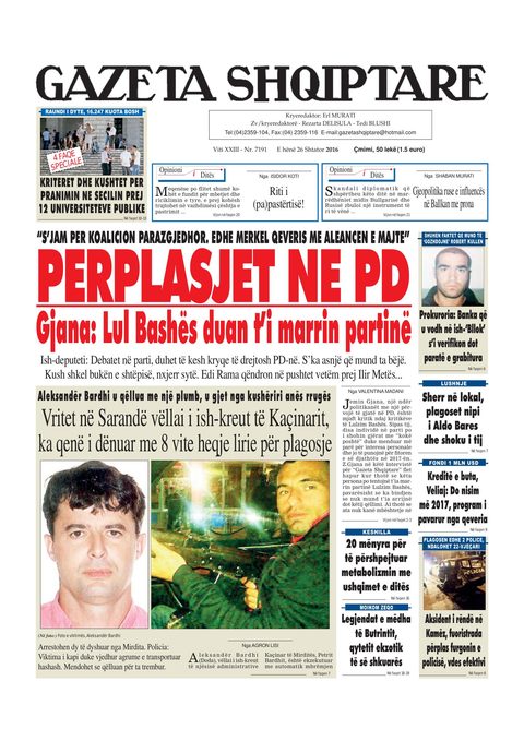Gazeta Shqiptare 2016-09-26