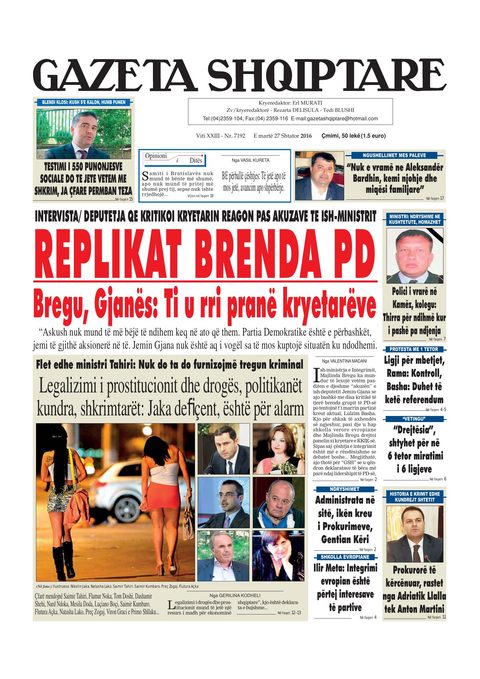 Gazeta Shqiptare 2016-09-27