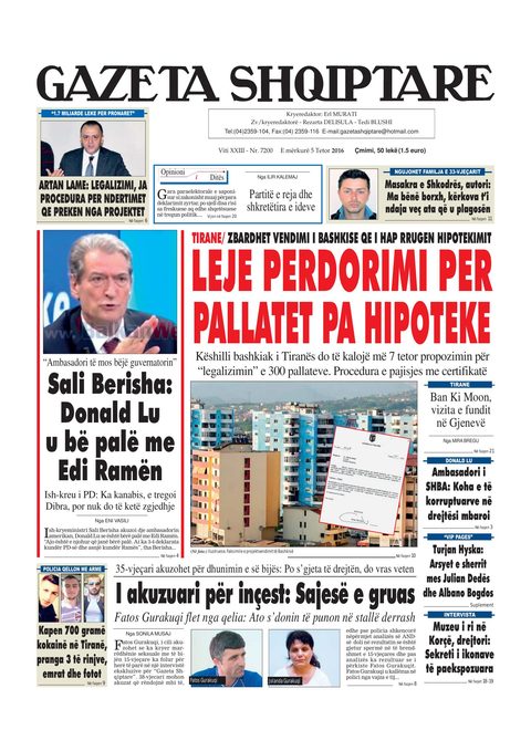 Gazeta Shqiptare 2016-10-05