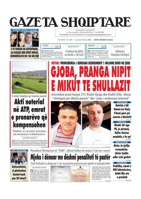 Gazeta Shqiptare 2016-10-14