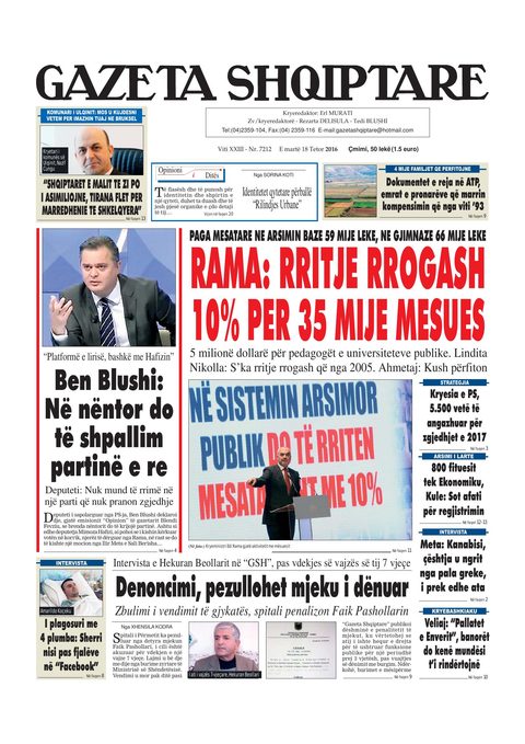 Gazeta Shqiptare 2016-10-18