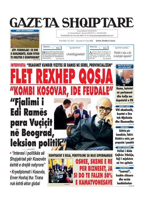 Gazeta Shqiptare 2016-10-21