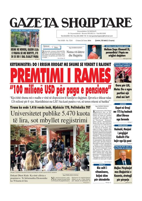 Gazeta Shqiptare 2016-10-24
