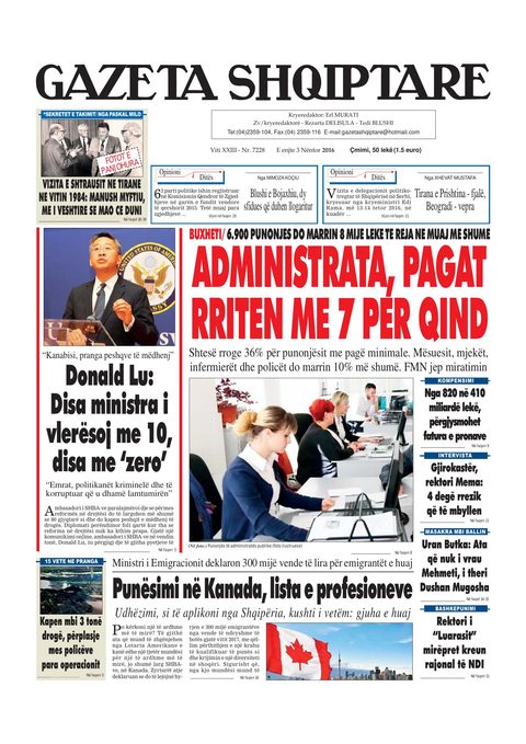 Gazeta Shqiptare 2016-11-03
