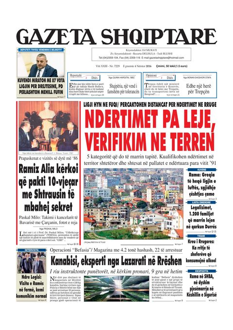 Gazeta Shqiptare 2016-11-04