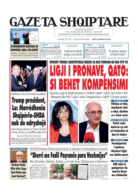 Gazeta Shqiptare 2016-11-10