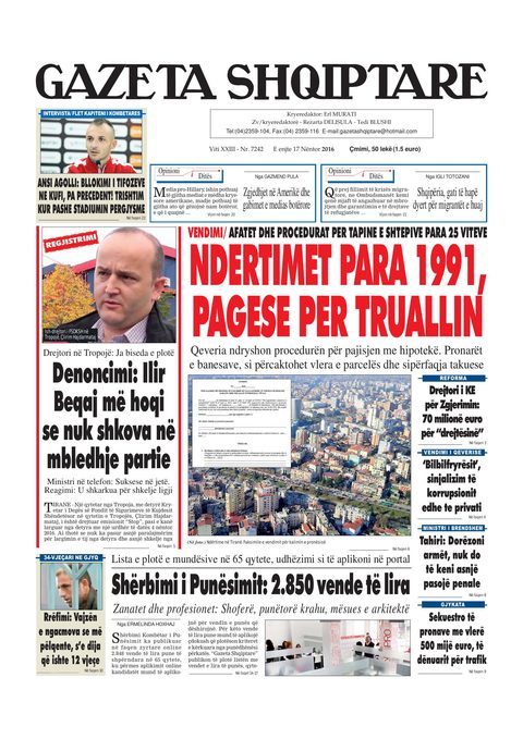 Gazeta Shqiptare 2016-11-17
