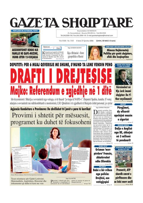 Gazeta Shqiptare 2016-06-27
