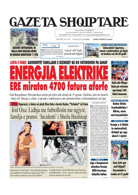 Gazeta Shqiptare 2016-08-27