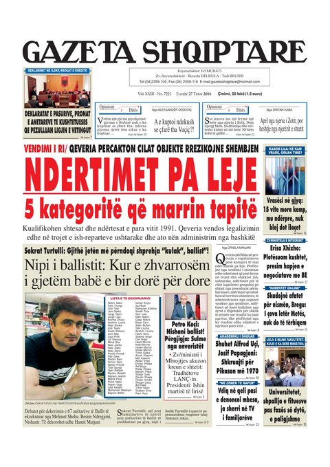 Gazeta Shqiptare 2016-10-27