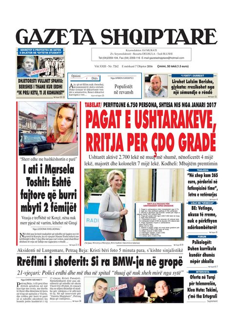 Gazeta Shqiptare 2016-12-07