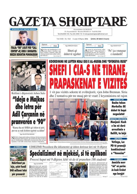 Gazeta Shqiptare 2016-12-08