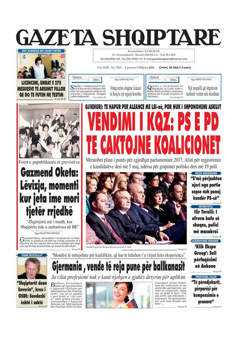 Gazeta Shqiptare 2016-12-09