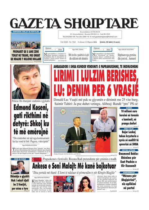 Gazeta Shqiptare 2016-12-10