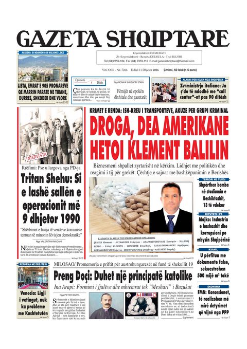 Gazeta Shqiptare 2016-12-11