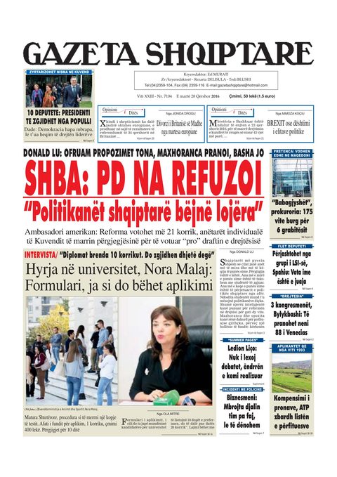 Gazeta Shqiptare 2016-06-28
