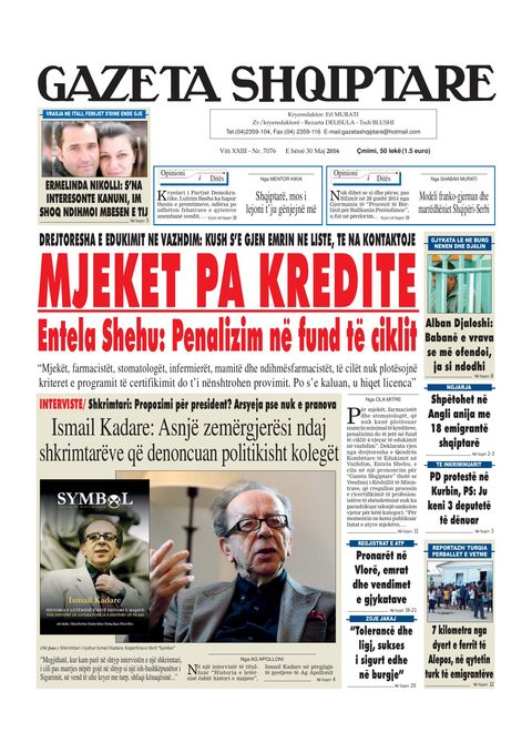Gazeta Shqiptare 2016-05-30