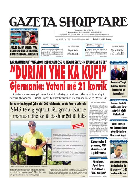 Gazeta Shqiptare 2016-06-30