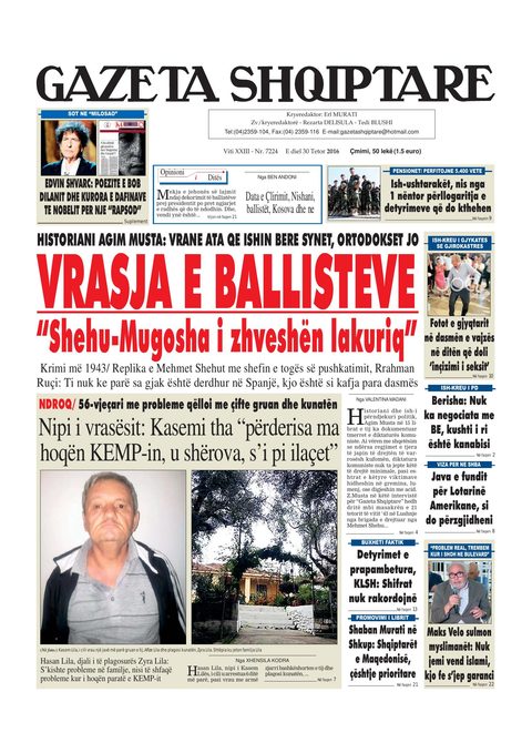 Gazeta Shqiptare 2016-10-30