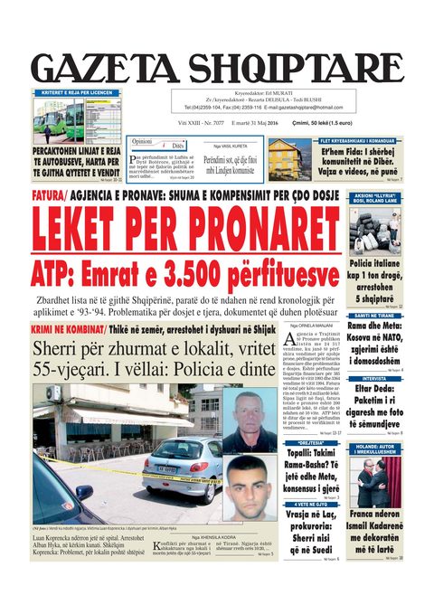 Gazeta Shqiptare 2016-05-31