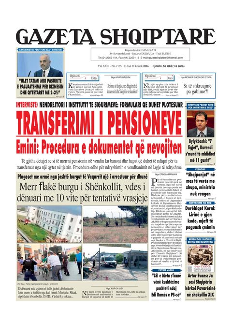 Gazeta Shqiptare 2016-07-31