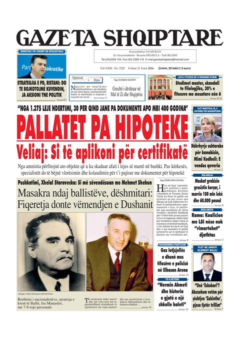 Gazeta Shqiptare 2016-10-31