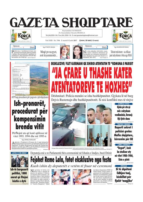 Gazeta Shqiptare 2017-08-08