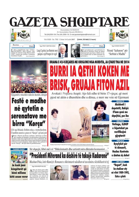 Gazeta Shqiptare 2017-08-14
