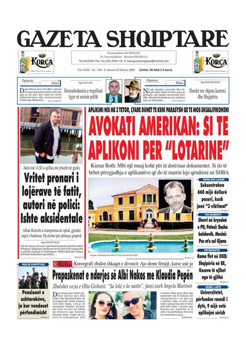 Gazeta Shqiptare 2017-09-23