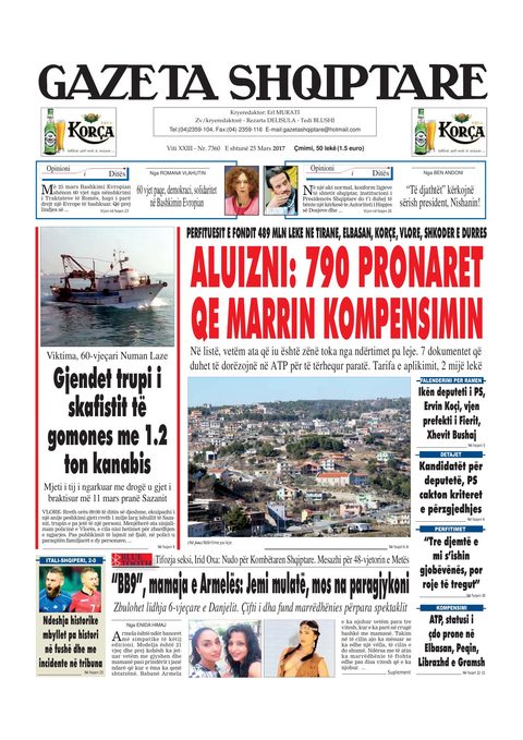 Gazeta Shqiptare 2017-03-25