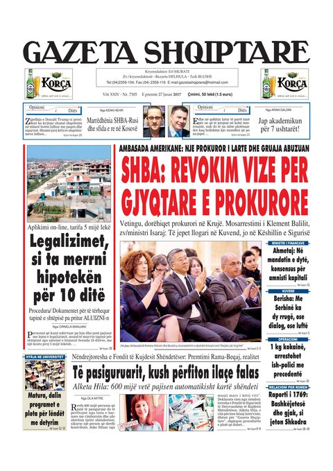 Gazeta Shqiptare 2017-01-27