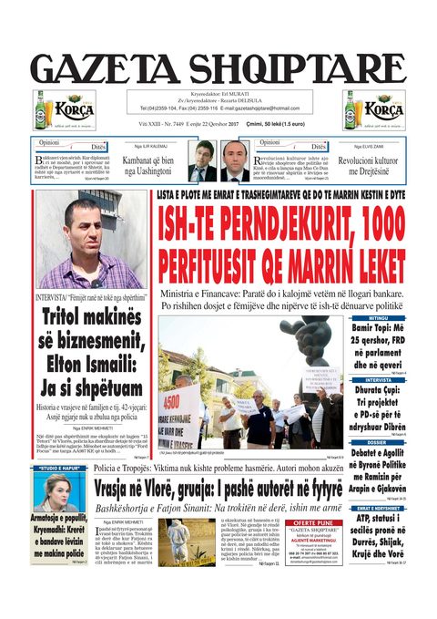 Gazeta Shqiptare 2017-06-22