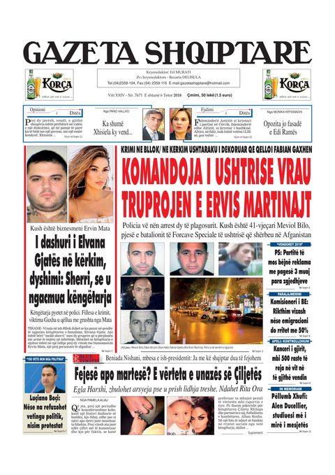 Gazeta Shqiptare 2018-10-06