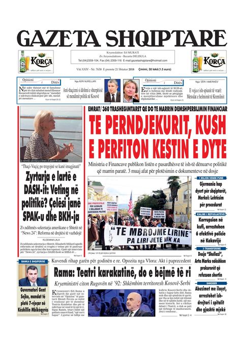 Gazeta Shqiptare 2018-09-21