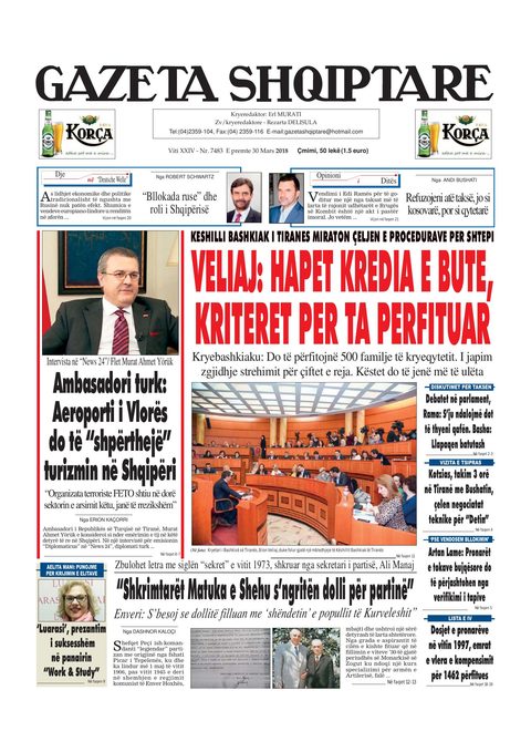 Gazeta Shqiptare 2018-03-30
