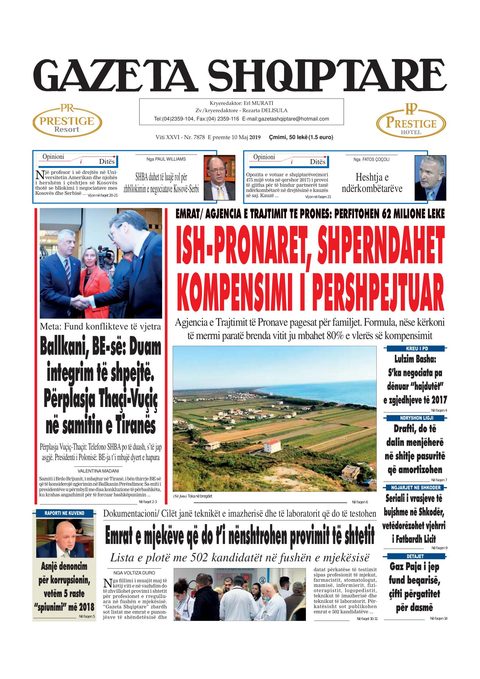Gazeta Shqiptare 2019-05-10