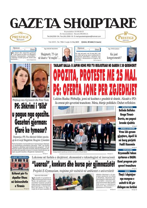 Gazeta Shqiptare 2019-05-16