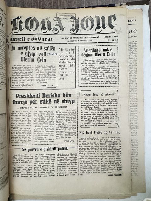 Koha Jonë 1992-11-07
