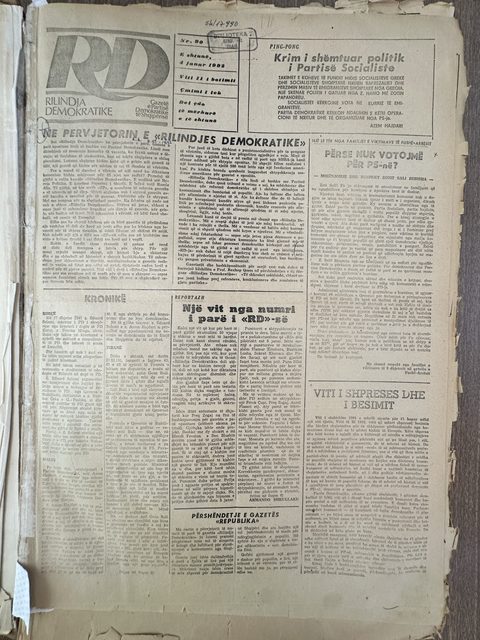 Rilindja Demokratike 1992-01-04
