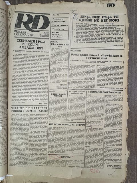 Rilindja Demokratike 1992-01-08