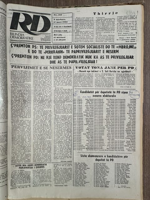Rilindja Demokratike 1992-03-11