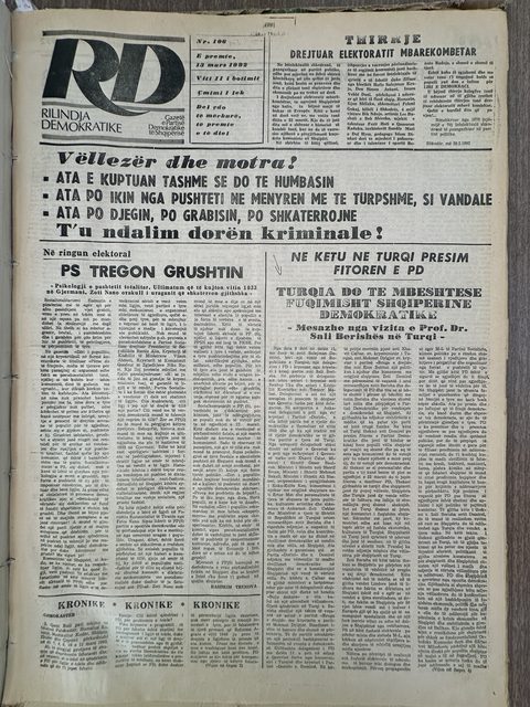 Rilindja Demokratike 1992-03-13