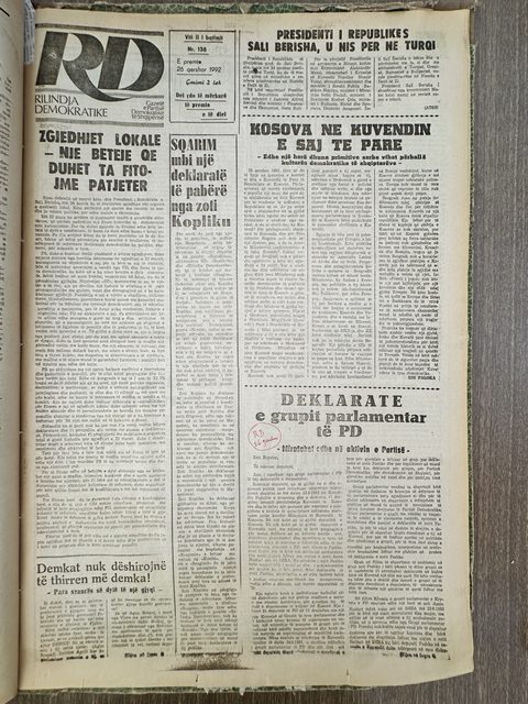 Rilindja Demokratike 1992-06-26